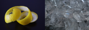 lemon peels and ice to naturally clean garbage disposal