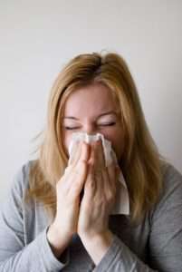 woman with the flu