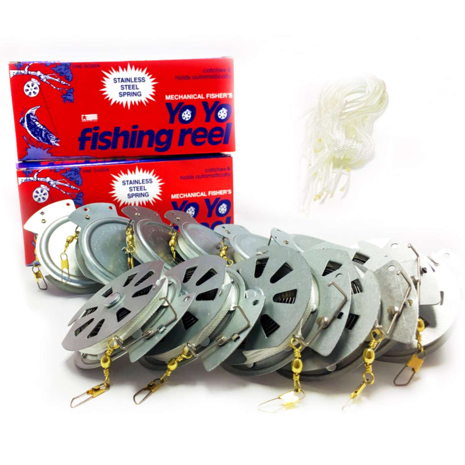 White's Auto Fisher 6 Yo Yo Automatic Fishing Reel - Package of 1/2 Dozen  YoYos - Yo Yo Fish Trap